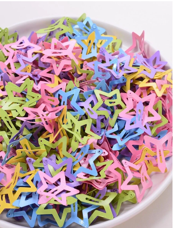 50 Pack Girls Star Hair Clips
