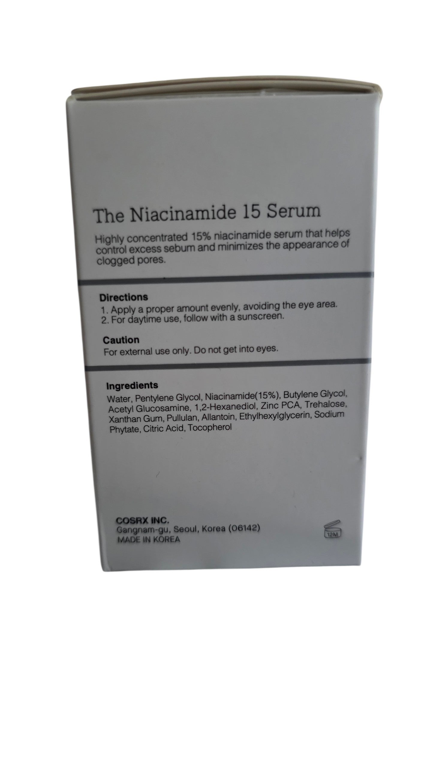 Cosrx The Niacinamide 15 Serum, Acetyl Glucosamine + Zinc PCA