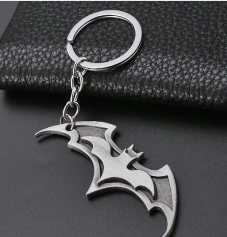 Bat-Shaped Key Chain - Silver