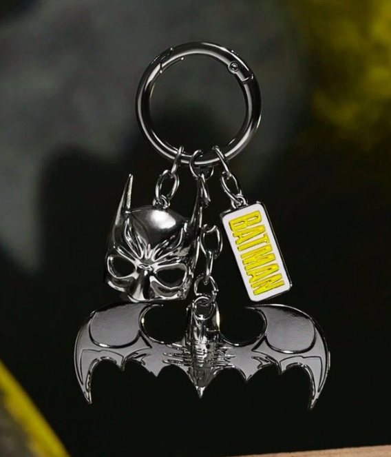 Batman Shaped Logo Keychain In Black