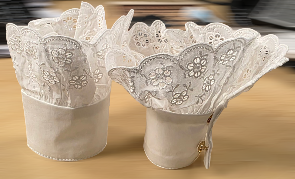 1 Pair Cutout Button Decor False Sleeve Cuffs