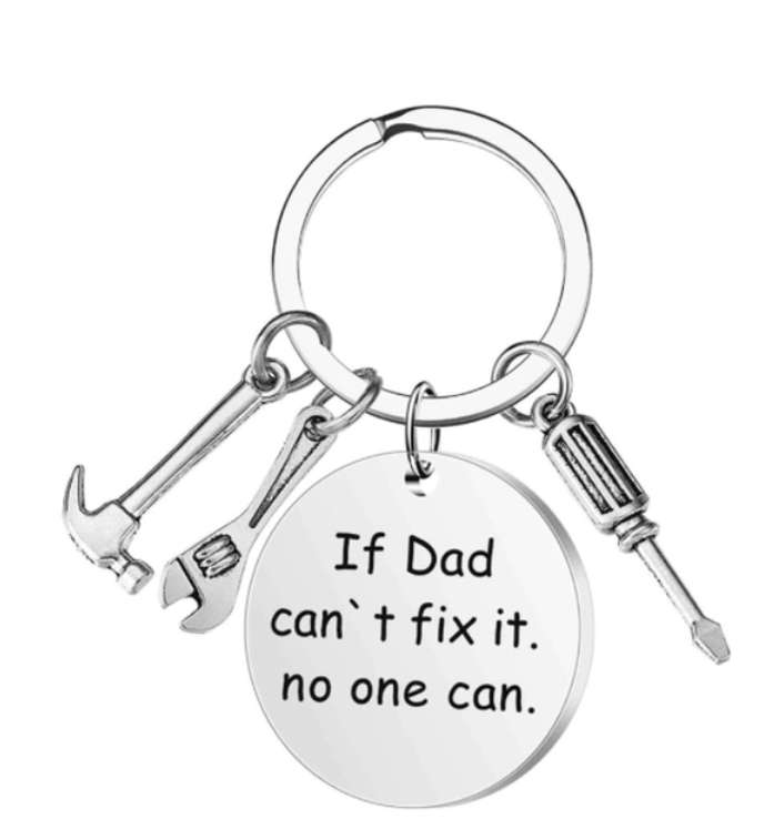 Dad Slogan Detail & Tools Key Ring/Key Ring Gift/Father's Day Present