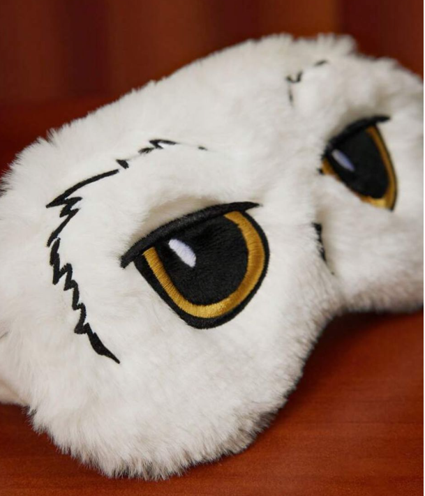 Hedwig Sleep Eye Mask - White Plush Owl Design with Iconic Eyes