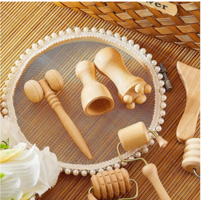 7pcs Wooden Face Massage Tool Set Sculpting Tool, Skin Care Facial Massager