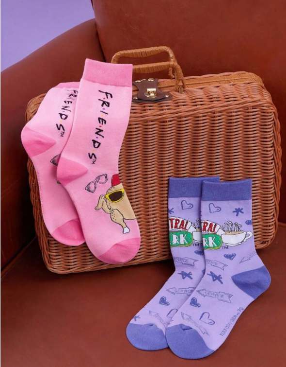 Friends 2-Pack Fun Socks - Central Perk & Turkey Design - Size 4-7