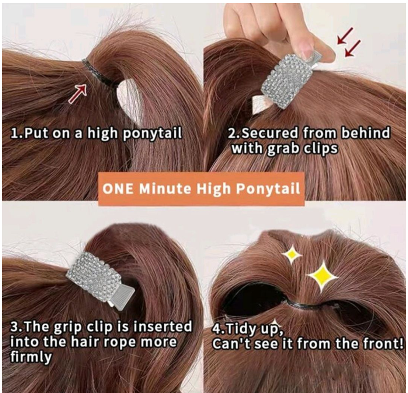 Small Rhinestone Hair Clips - 3-Piece