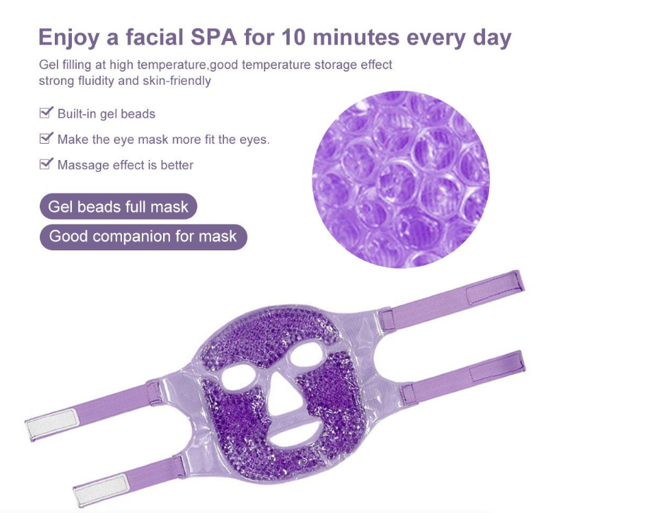 Beauty Health Migraine Relief Anti Aging Cooling Eye Mask and Face Mask - Purple