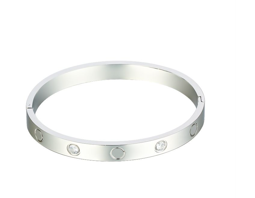 Love Studded Bracelets - Set of 3 - Silver