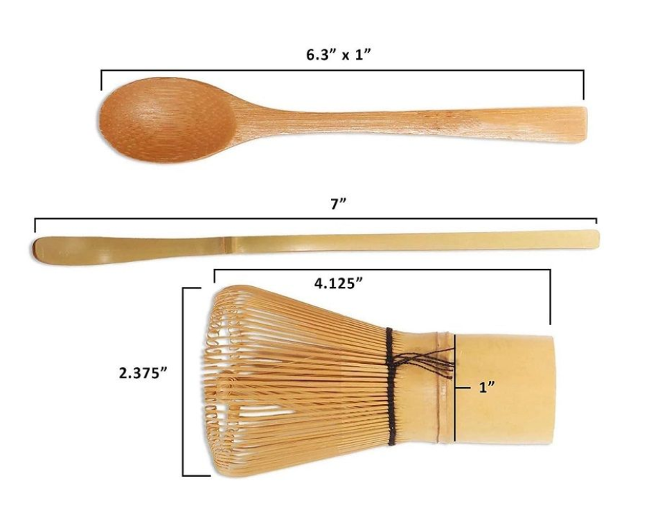 1-Set Matcha Whisk Set - Tea Whisk + Bamboo Scoop + Tea Spoon