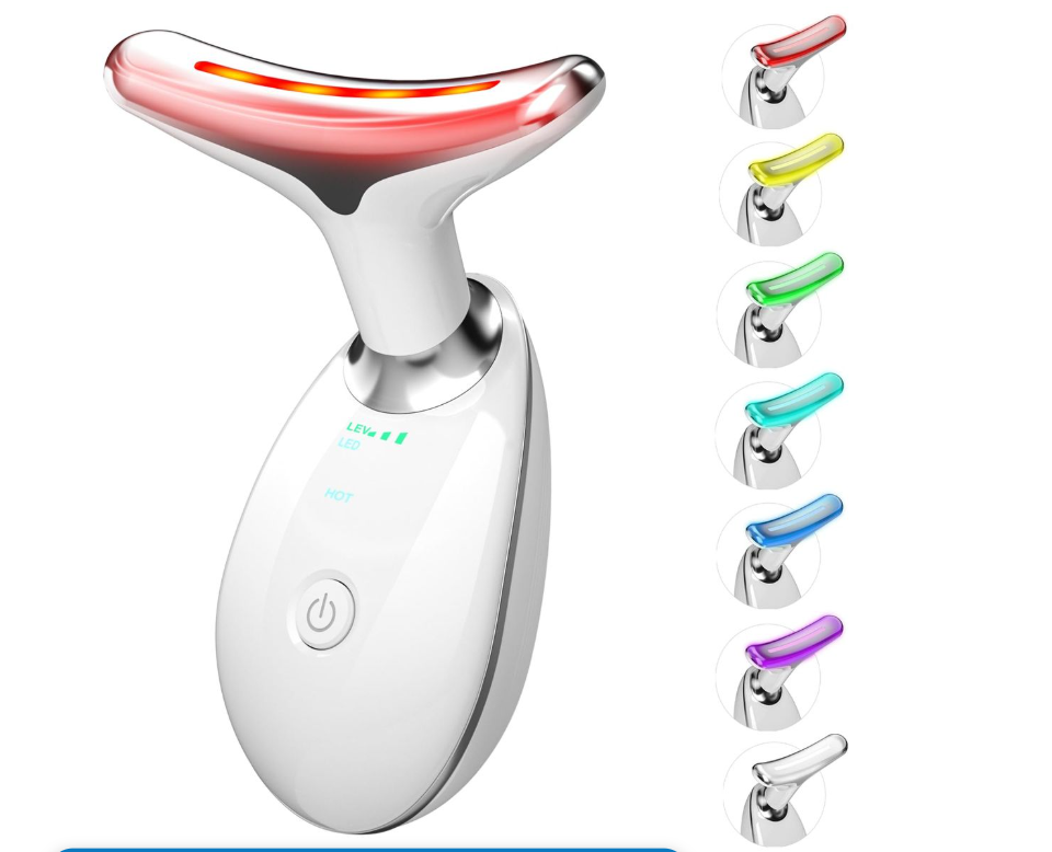 Face Neck Beauty Device, 7 Color Led Face Neck Massager