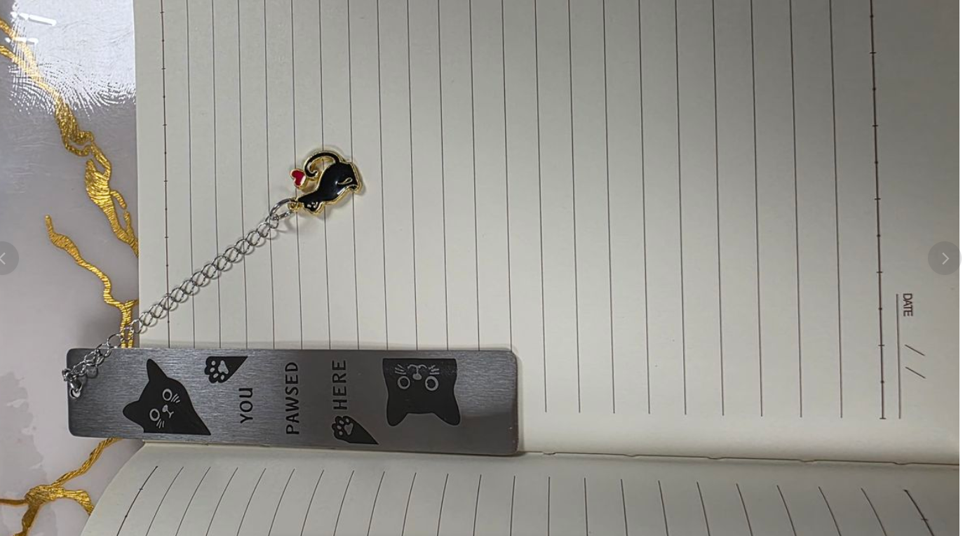 Cat Paw Bookmark With You Pawsed Here Design