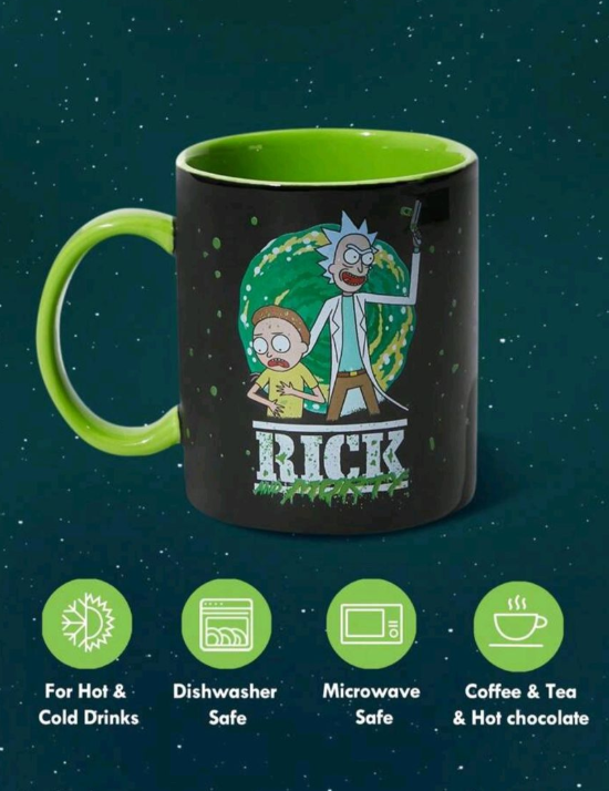 Rick and Morty Portal Jump Ceramic Mug - Dual-Color Design - 400ml