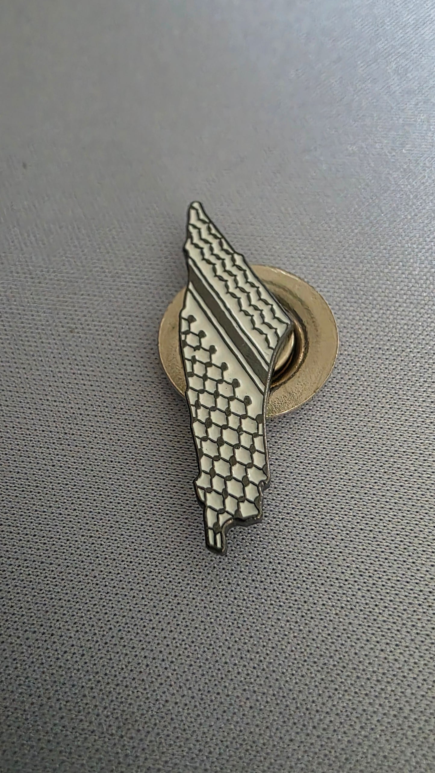 Palestine Flag Heart & Keffiyeh Map Magnetic Brooch Pin Set - 3 Piece
