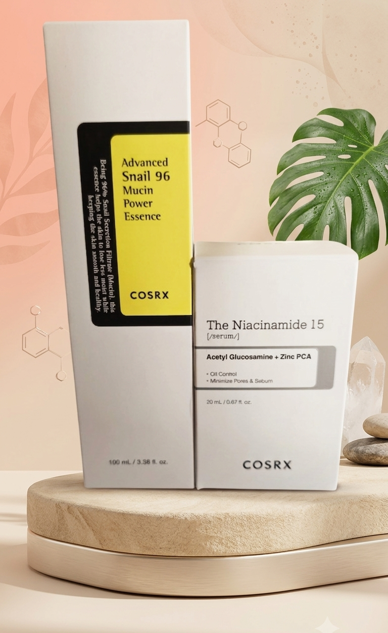 Cosrx Advanced Snail 96 Mucin Power Essence 100ml + The Niacinamide 15 Serum 20ml Combo
