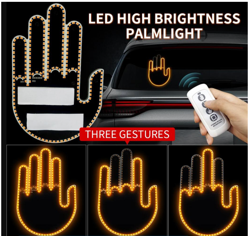 LED Finger Gesture Car Light with Remote Control