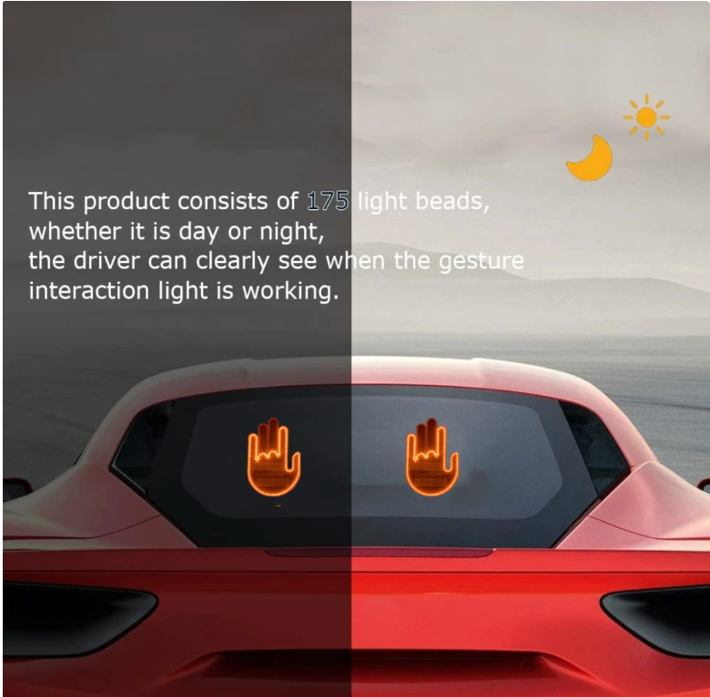 LED Finger Gesture Car Light with Remote Control