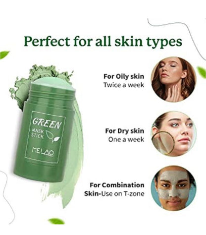 Melao Purifying Green Clay Mask Stick For Blackhead Removal Anti-Acne Oil