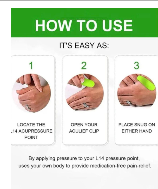 Accupuncture Migraine Pressure Point Magnet Clip