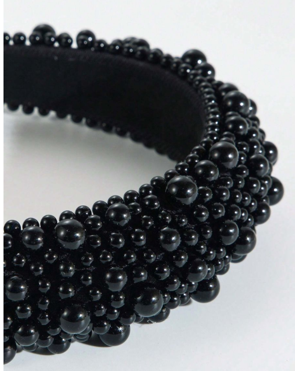 Faux Pearl Headbands for Women (Black)