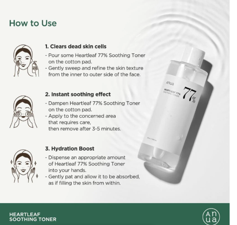 Anua Heartleaf 77% Soothing Toner 250ml