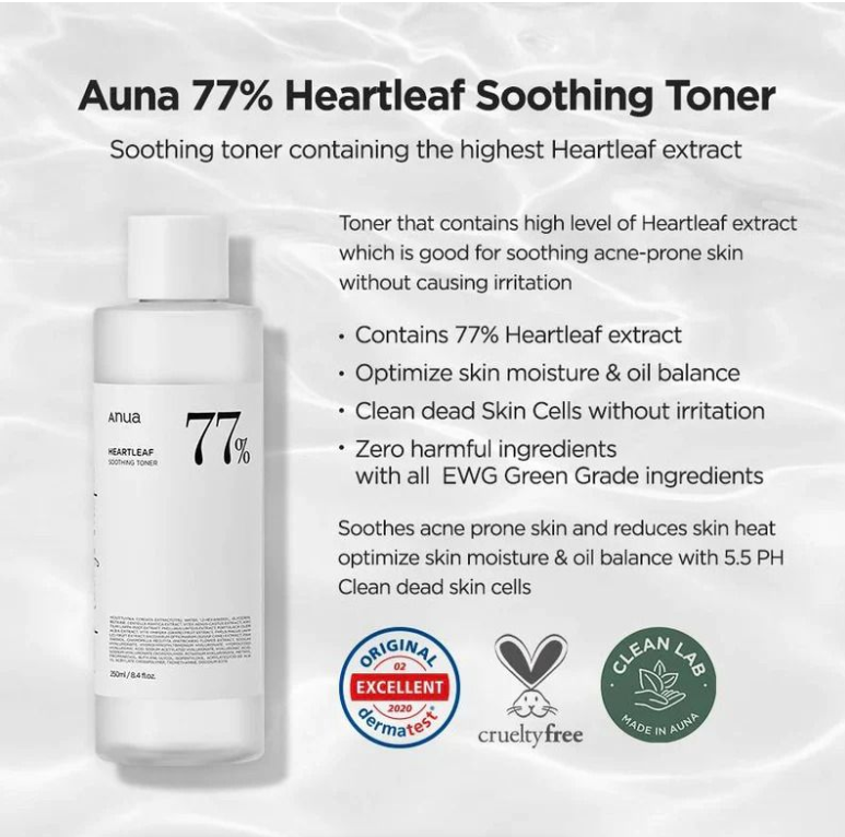 Anua Heartleaf 77% Soothing Toner 250ml