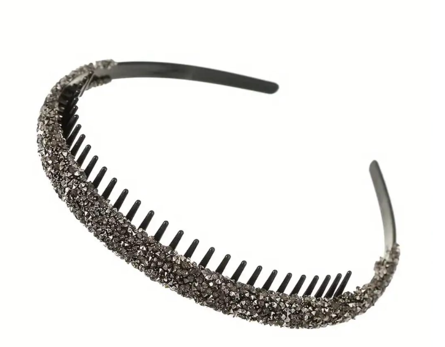 4Pcs Elegant Rhinestone Hair Hoops With Teeth