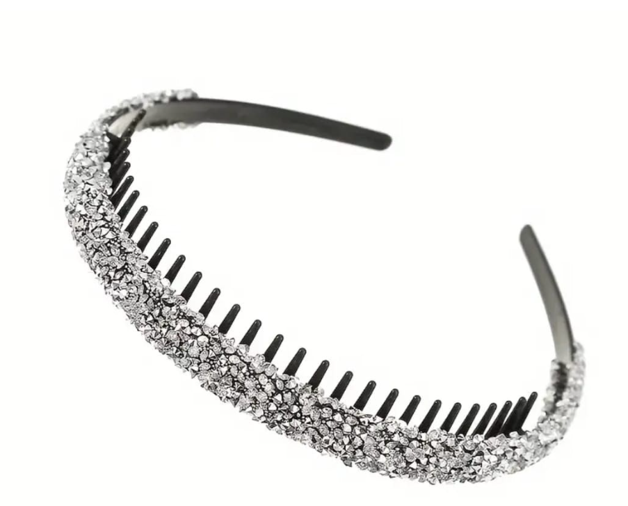 4Pcs Elegant Rhinestone Hair Hoops With Teeth