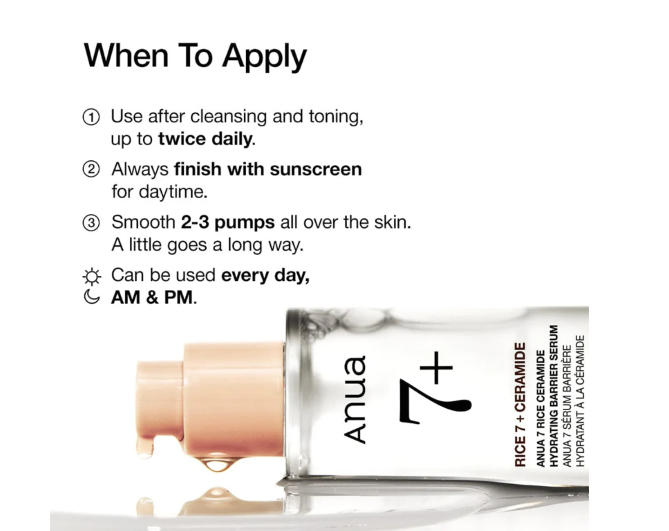 Anua 7 Rice Ceramide Hydrating Barrier Serum for Moisture Care 50ml