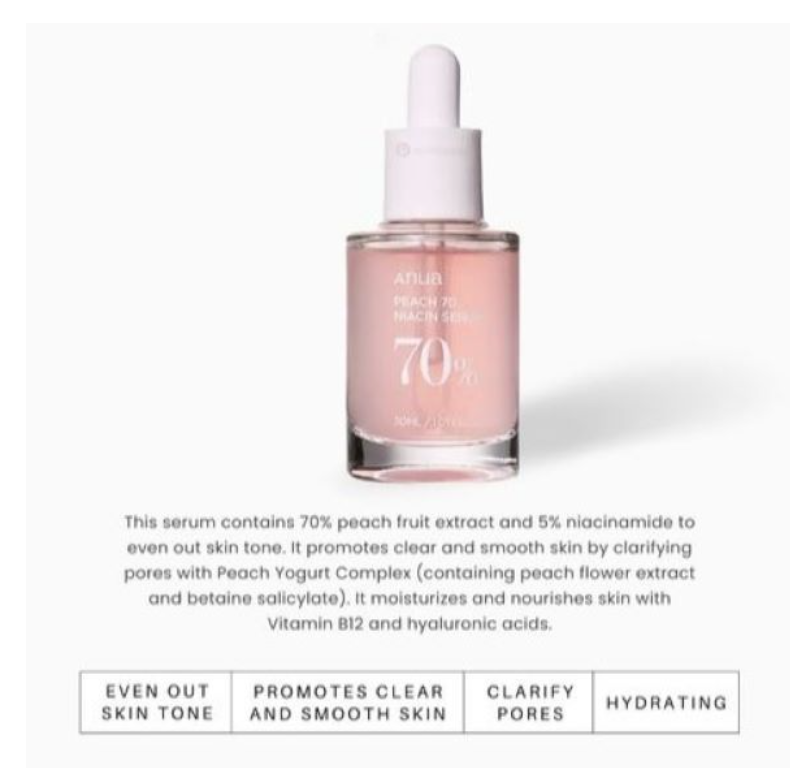 Anua Peach 70% Niacin Serum
