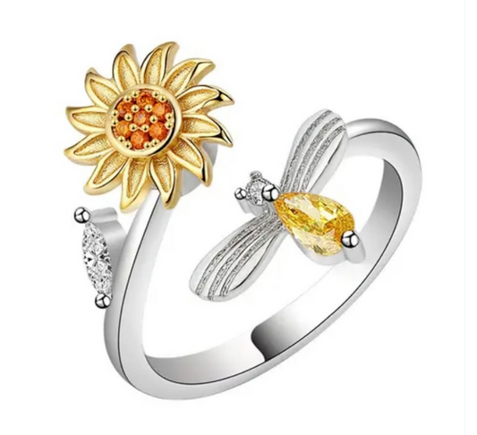 Anxiety Sunflower Fidget Ring