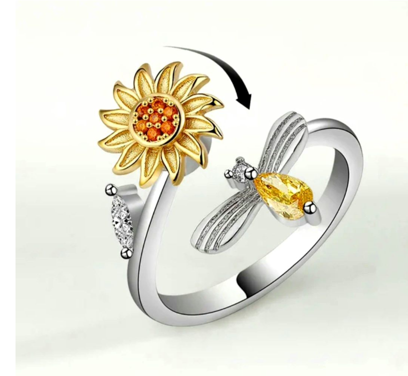 Anxiety Sunflower Fidget Ring