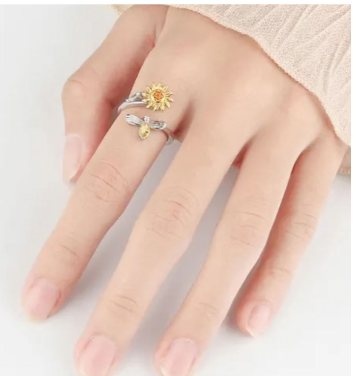 Anxiety Sunflower Fidget Ring