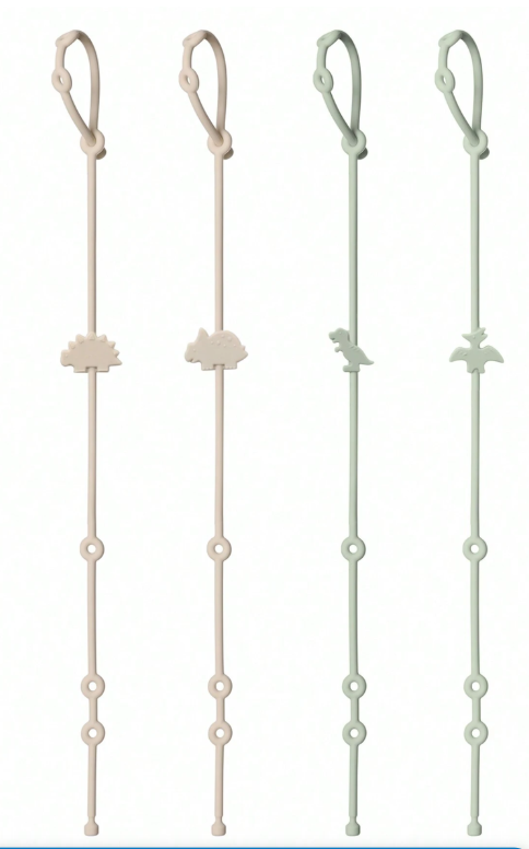 Silicone Toys Straps For Teether, Toys and Dummies - Pack of 4
