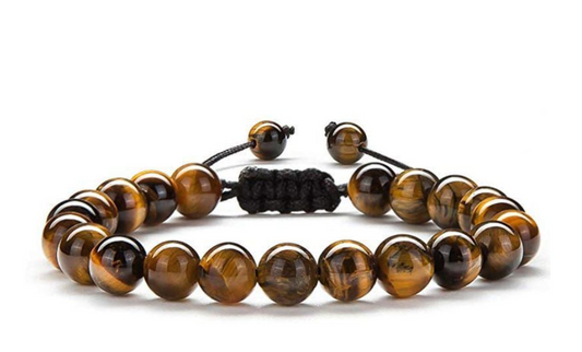 Brown Stone Tiger Eye Bracelet /Tigers Eye Men's Anxiety Bracelet/Bangle