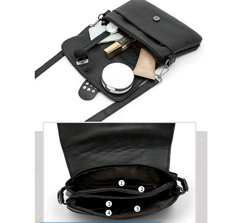Crossbody Bag with Studs and Skulls Design