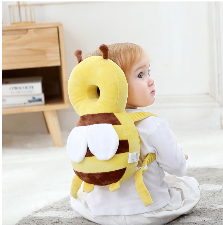 Baby Toddler Head Protective Pillow Anti-Fall Breathable Head Protector Cap - Yellow Bee