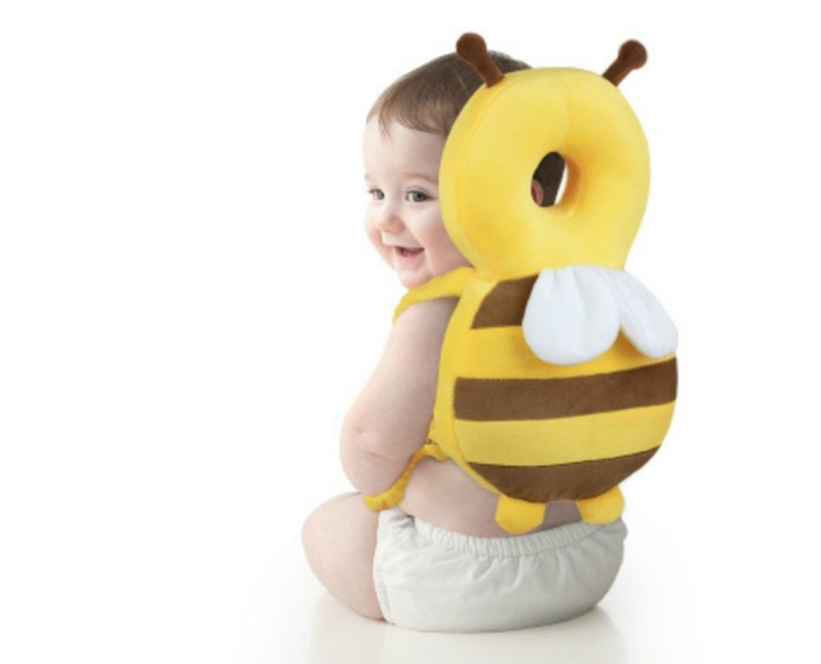 Baby Toddler Head Protective Pillow Anti-Fall Breathable Head Protector Cap - Yellow Bee