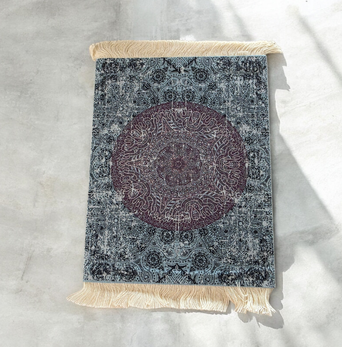 Arabian Persian Style Tassel Trim Mouse Pad - Blue