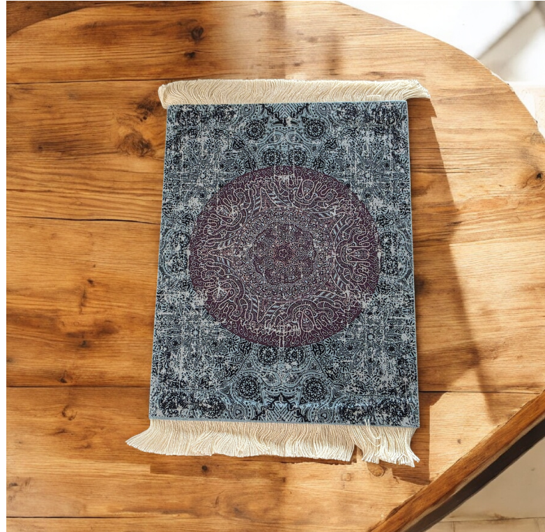 Arabian Persian Style Tassel Trim Mouse Pad - Blue