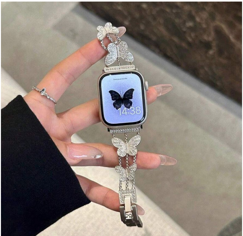 Metal Watch Band Strap for Apple Watch - Elegant Butterfly Style 42 - 49mm