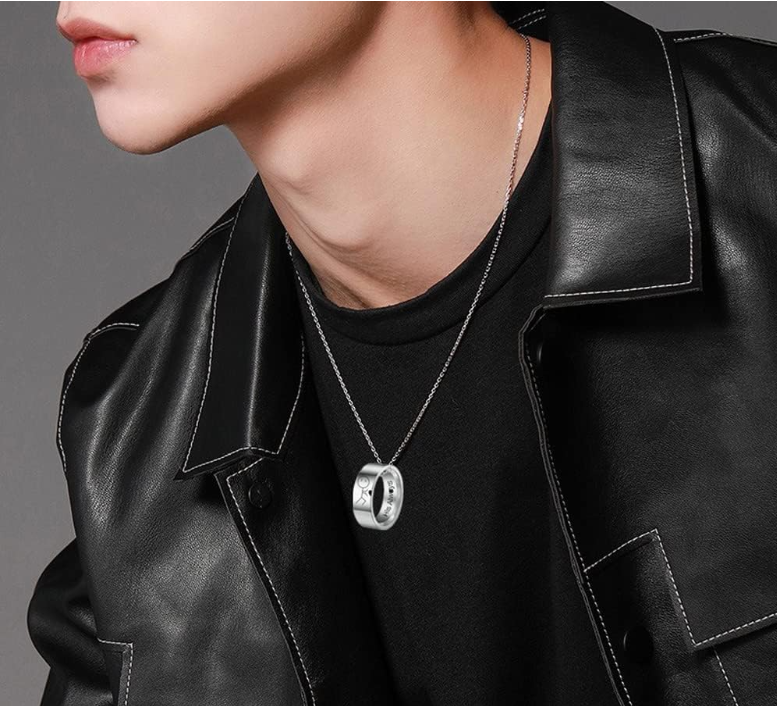 Pair of Couple's Stainless Steel His Always Her Forever Pendant Necklaces