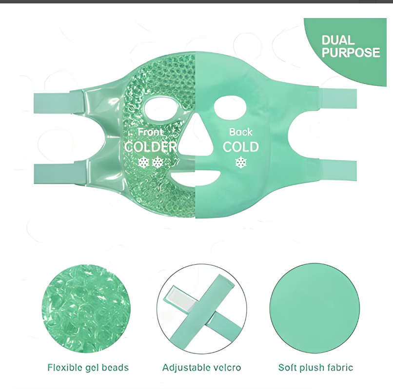 Anti-Ageing, Migrain Relief, Heating And Cooling Face Mask - Green