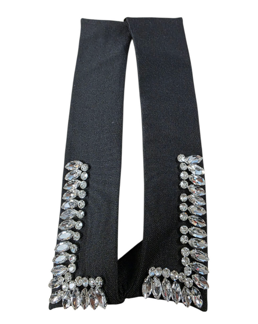 Vintage Rhinestone Detachable Collar - Black