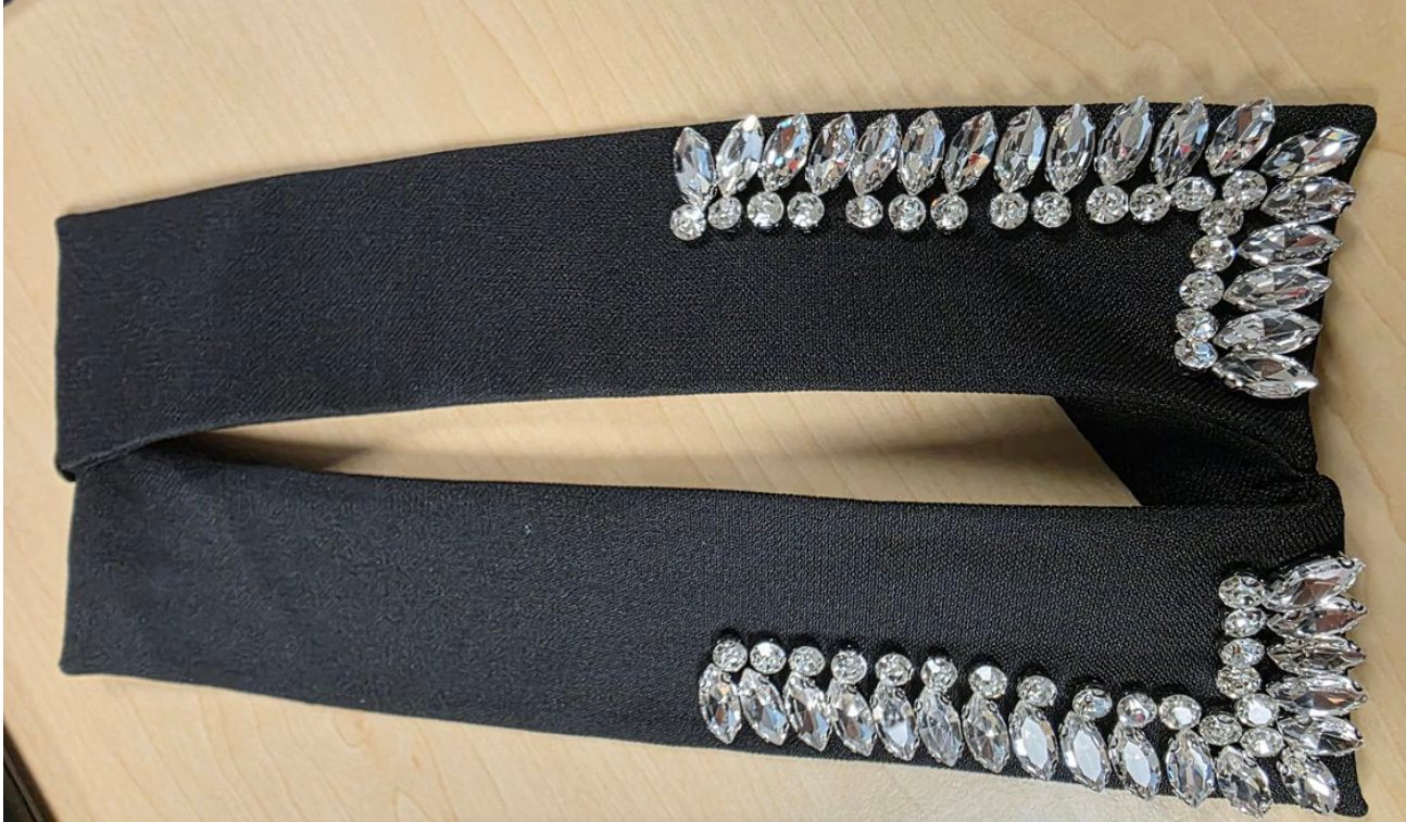 Vintage Rhinestone Detachable Collar - Black
