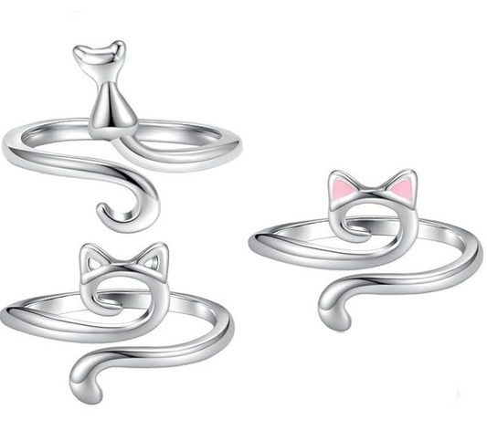 Adjustable Tension for Finger Cat Ring Knitting Crochet Accessories - 3 Piece