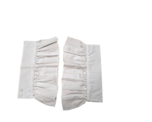 1 Pair Cutouts & Button Decor False Sleeve Cuffs - White