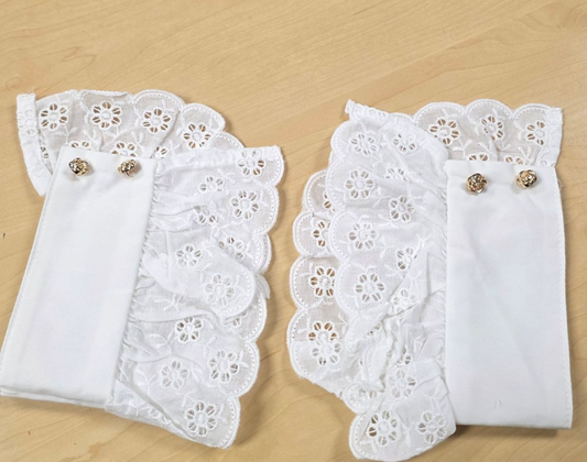 1 Pair Cutout Button Decor False Sleeve Cuffs