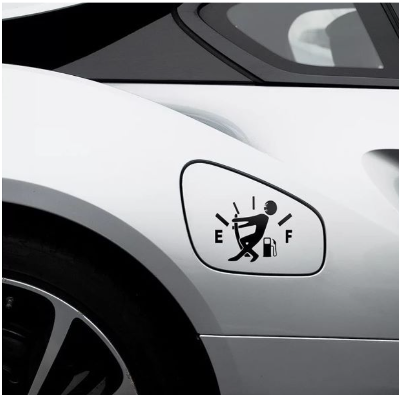 Car Funny Fuel/Petrol Vinyl Sticker Black