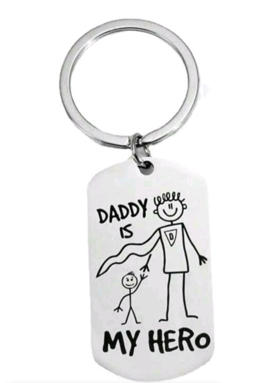 Daddy Is My Hero Creative Cartoon Keychain