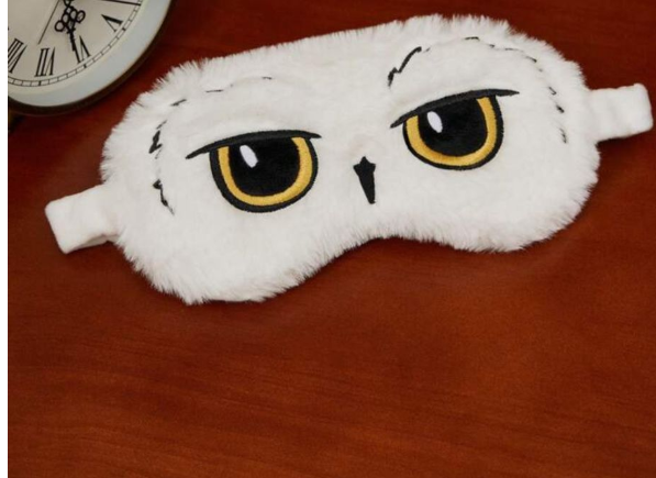 Hedwig Sleep Eye Mask - White Plush Owl Design with Iconic Eyes